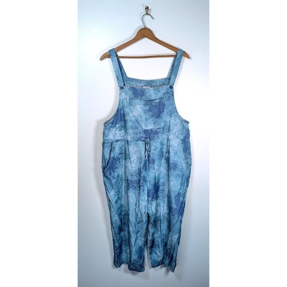 LuLaRoe Tie Dye Overalls XL Wide Leg Drawstring Hippie Peasant Funky Festival